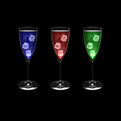 Wine glass isolate with black