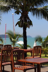 Fototapeta premium Empty chairs at Khao Lak, Thailand