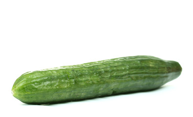long cucumber isolated on white