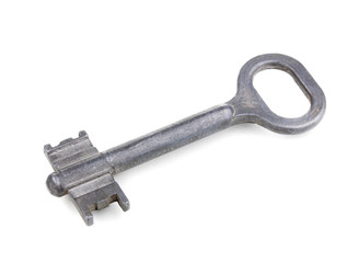Metal key isolated on white