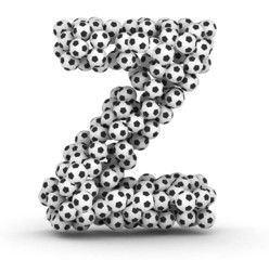 Letter Z from soccer football balls