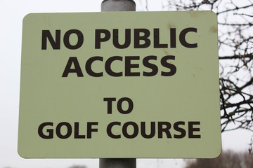 No public access golf sign