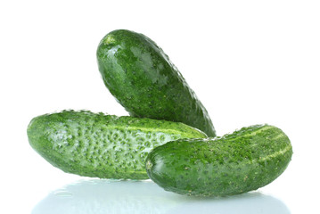 Cucumbers isolated on white