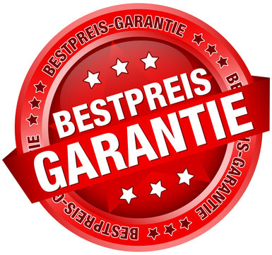 Button Banner "Bestpreis-Garantie" rot