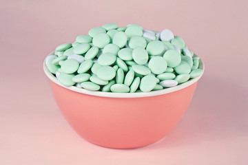 Candy on a pink background