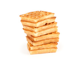 Sweet waffles isolated on white