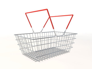 Shopping cart 3d render illustration