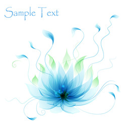Abstract vector blue lotus flower