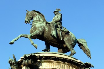 Equestrian statue of Tsar Nicolas The First in Saint Petersburg