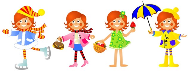 Girl at different times years