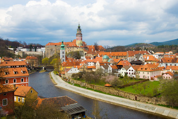 Fototapeta na wymiar Spring view of Cesky Krumlov. Czech republic