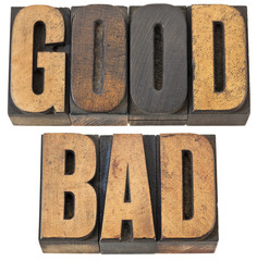 good and bad word in wood type