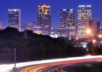 Birmingham, Alabama Skyline above Interstate 65