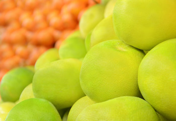 Close up shot of Pomelo or Chinese Grapefruit. Taken in the mark