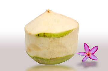 young coconuts isolated on white background