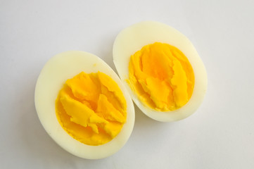Shell boiled egg isolated on white background