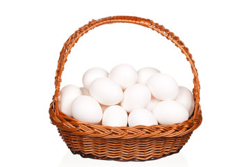 Eggs in wicker basket