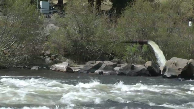 outfall pipe one the Deschutes river