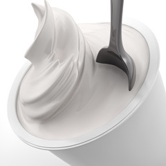 Yogurt isolated on white background