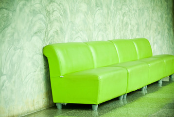 green sofa