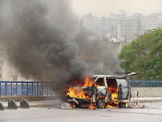 burning van
