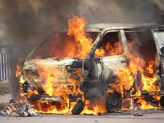 burning van