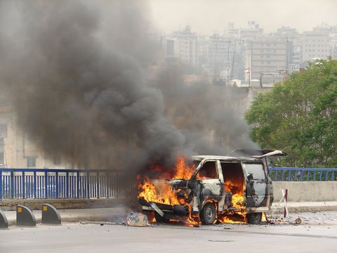 Burning Van