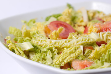 Savoy cabbage salad with orange,walnut, Parmesan