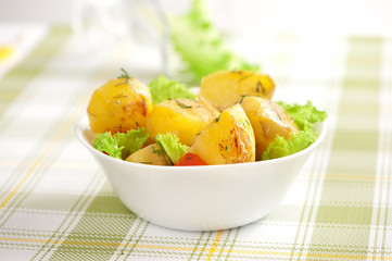 Roasted potatoes with vegetables