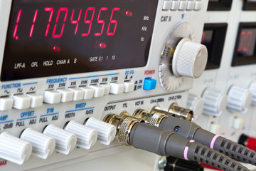 buttons and coaxial connectors of function generator