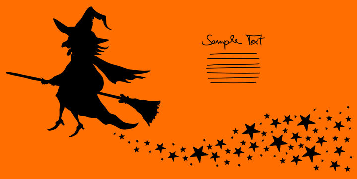 Flying Witch Halloween Background