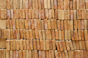 stack of red brick wall