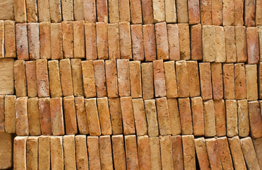 stack of red brick wall