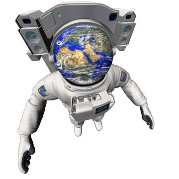 Astronaut Earth (isolated)