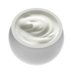 plastic cup of yogurt, diary product