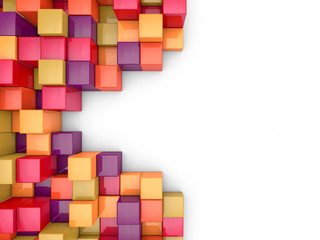 cubes abstract background 3d render