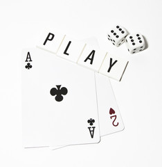 play text with cards and dice