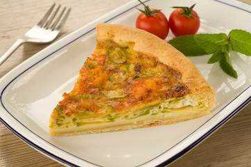 Tortino di zucchine e gamberetti