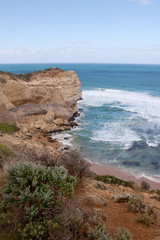 Fototapeta na wymiar sandstone cliffs on Australian Coast