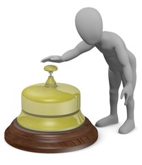 3d render of cartoon character with bell