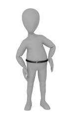 3d render of cartoon character with belt