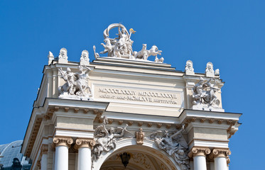 Sculptures on the Odessa Opera and Ballet Theater