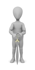 3d render of cartoon character with dagger