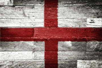 england flag painted on old wood