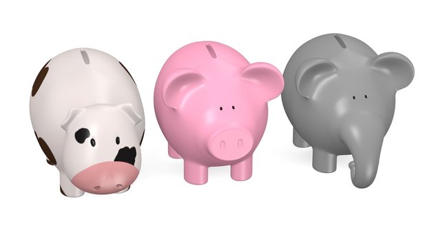 3d render of piggy banks