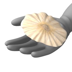 3d render of cartoon character with shell