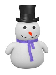 3d render of snowman character