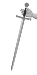 3d render of cartoon character with sword