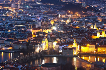 Aerial view of Prague, Czech Republich