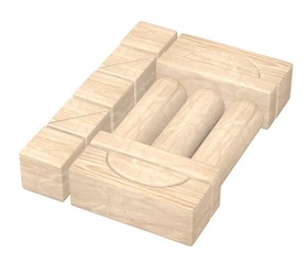 3d render of wooden brickbox